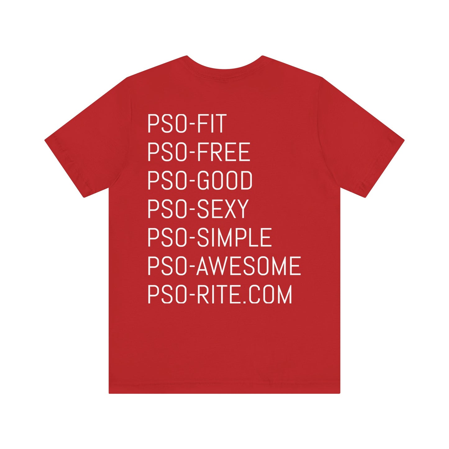 PSO-RITE Unisex Jersey Short Sleeve Tee - Front & Back Design (9 Colors)