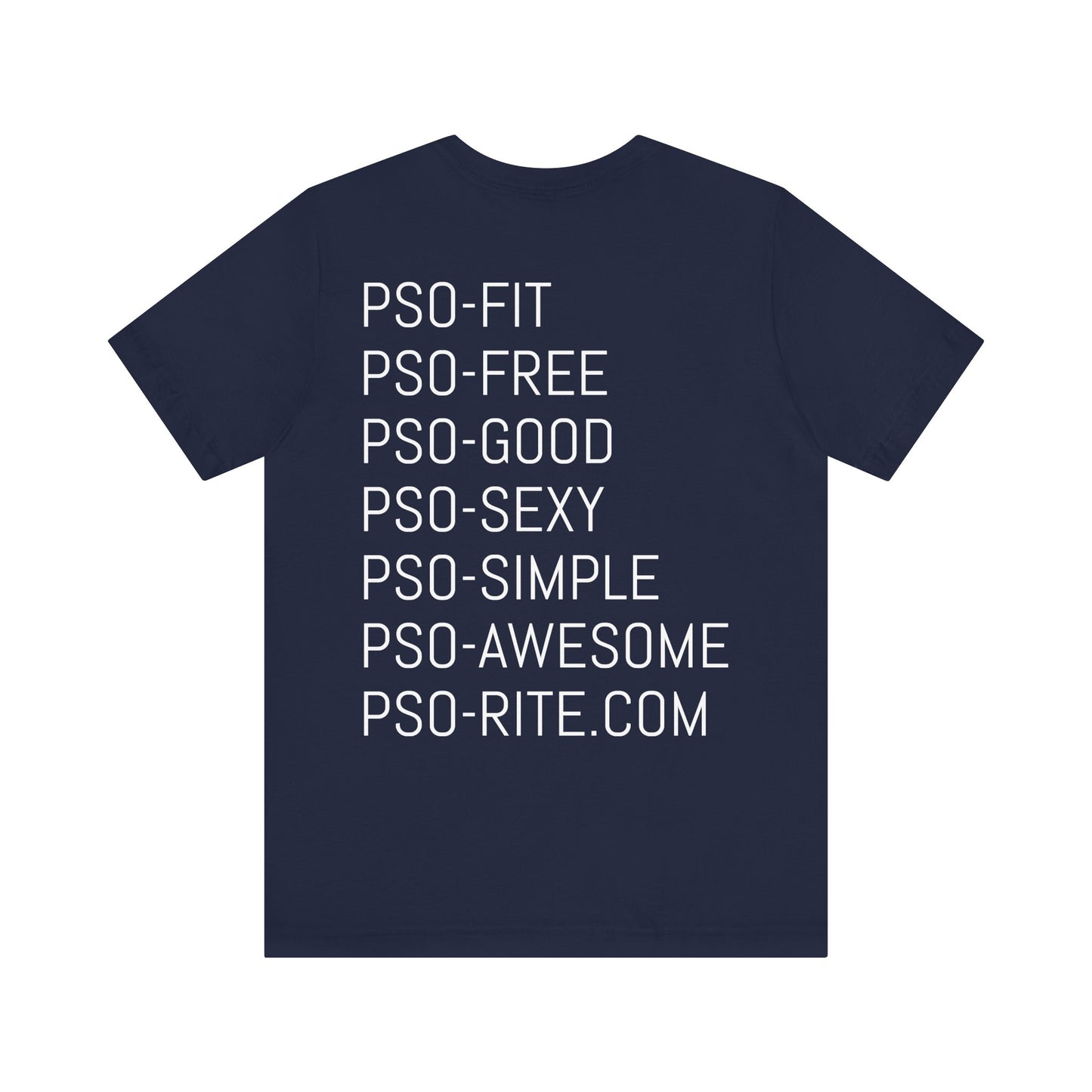 PSO-RITE Unisex Jersey Short Sleeve Tee - Front & Back Design (9 Colors)