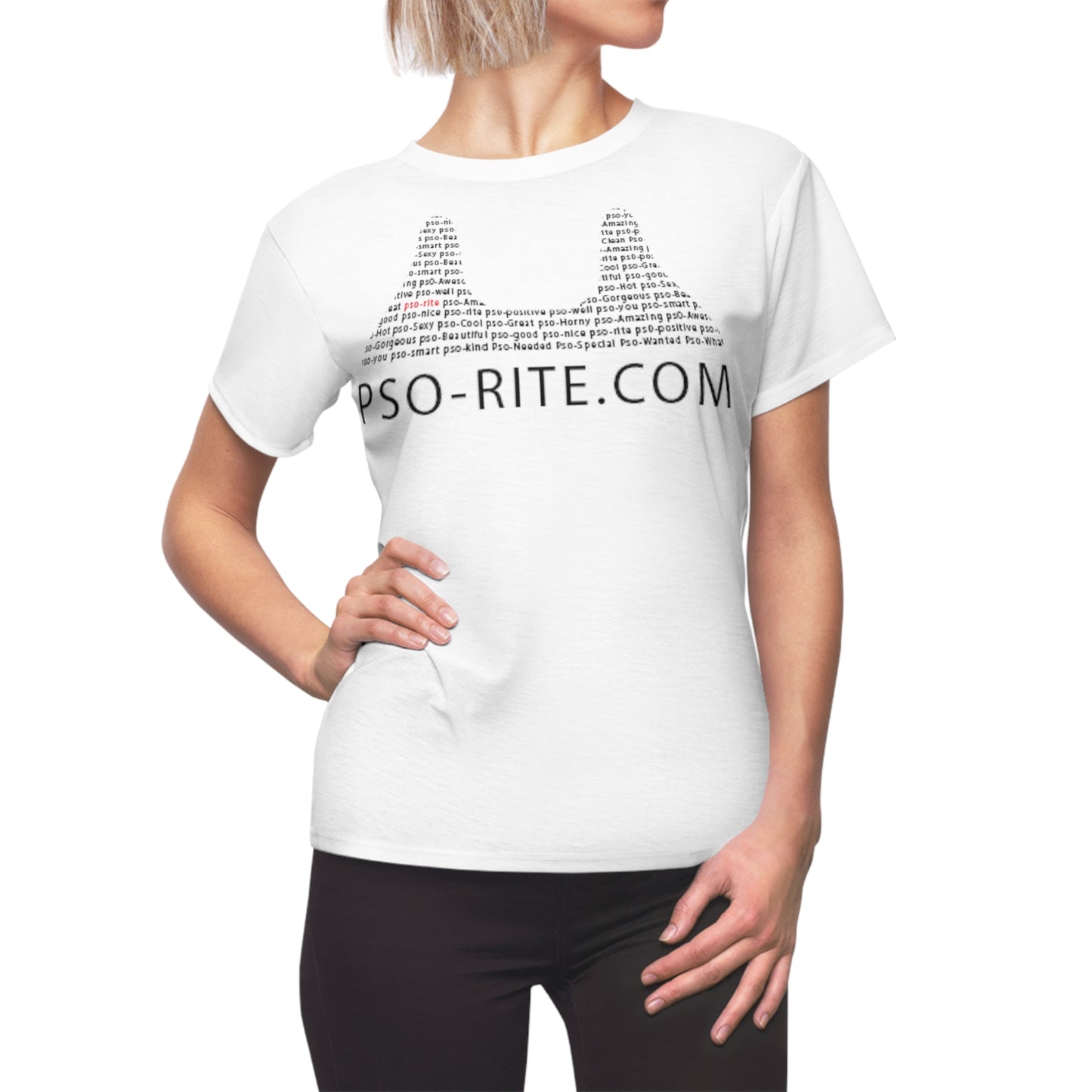 PSO-RITE Women's White Cut & Sew Tee (Small Logo)